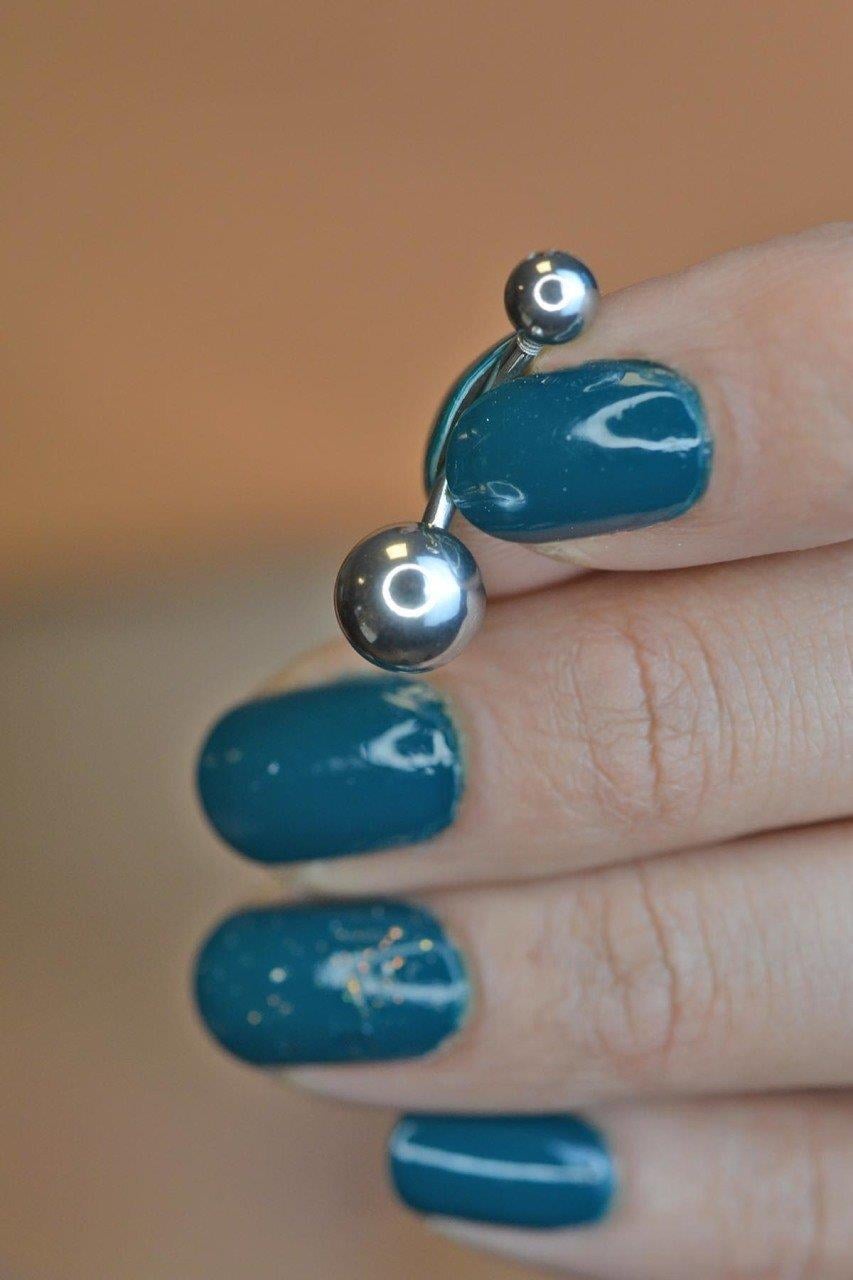 Top Çelik Göbek Piercing Gümüş Rengi