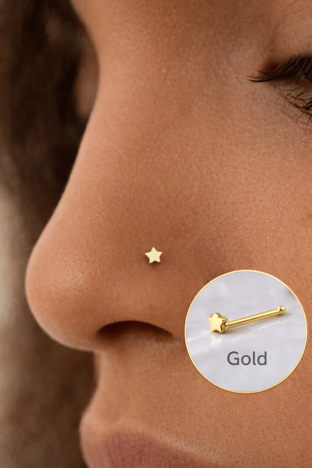 Mini Yıldızlı 316 L Çelik Hızma Gold Renk