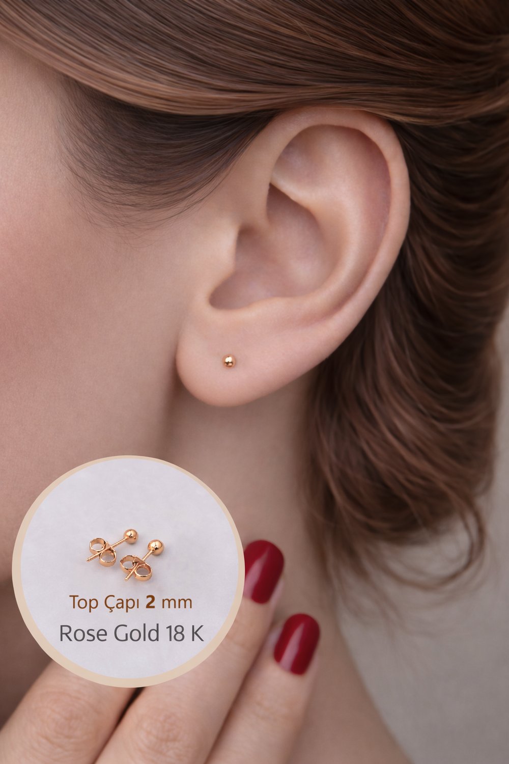 Nokta Top Küpe Rose Gold