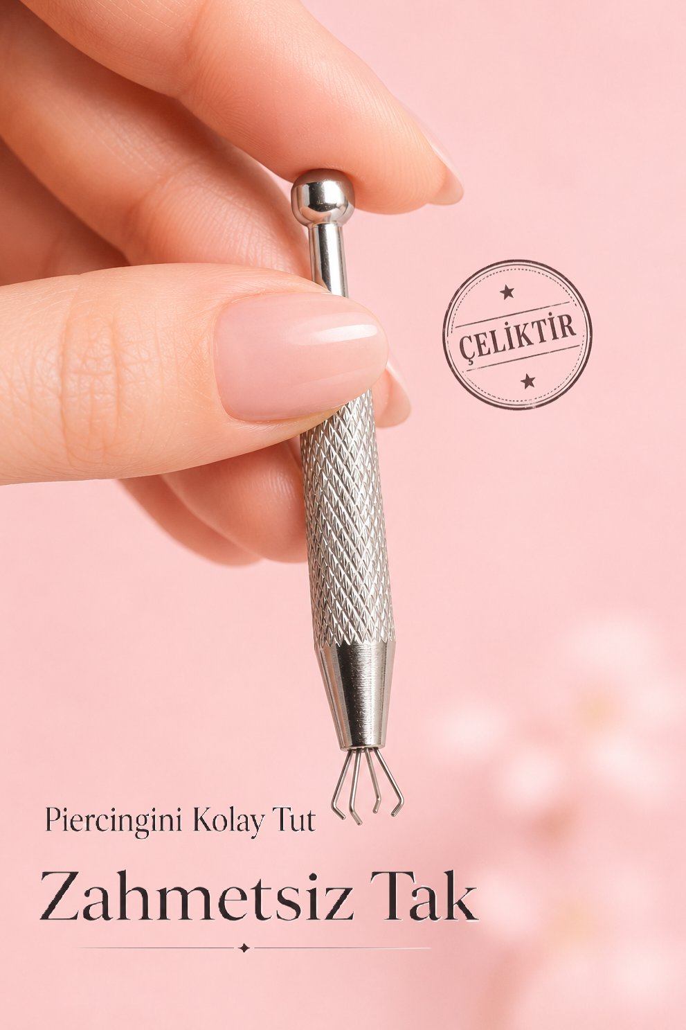 Paslanmaz Çelik Piercing Topu Açma ve Tutma Aparatı | 6.2 cm | Çok Amaçlı Piercing Pense