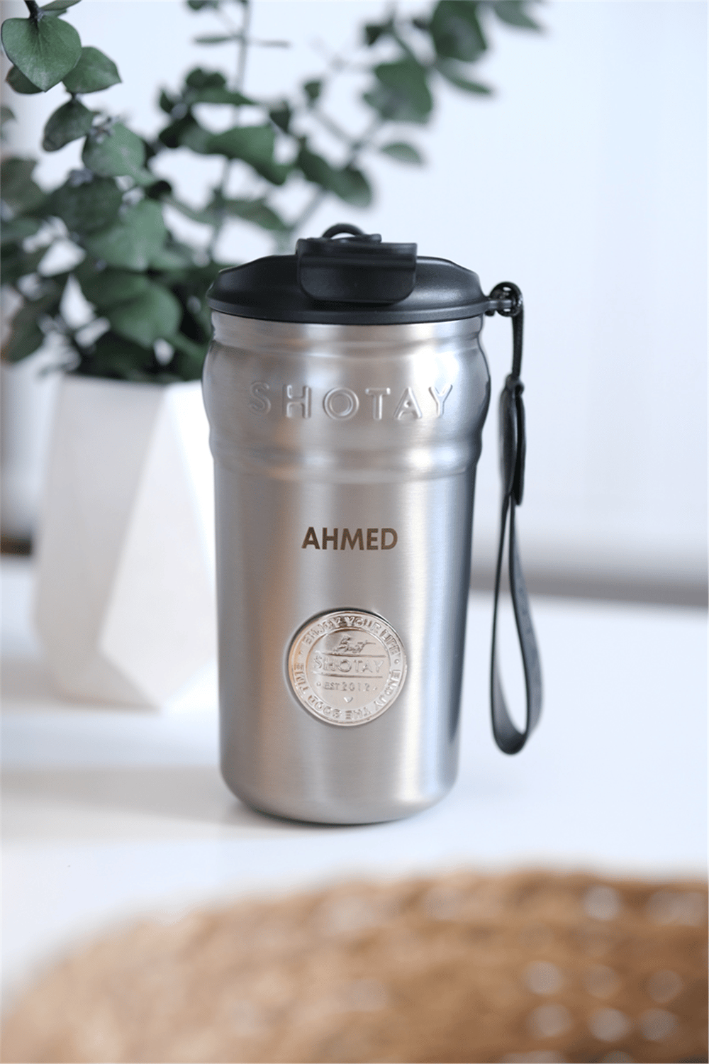 Kişiye Özel 420 ml Beyaz Paslanmaz Çelik Kahve Termosu