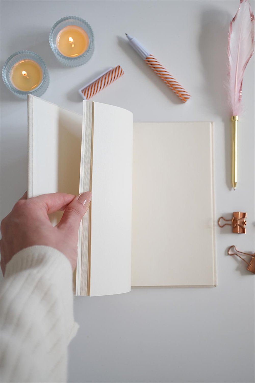 Kişiye Özel Balerin Desenli Kanvas Defter Ham Renk