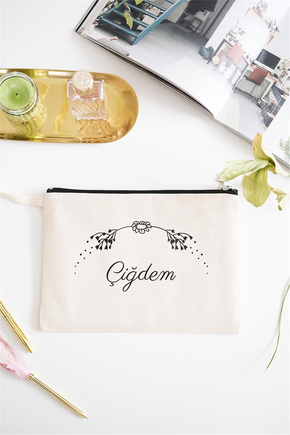 Kişiye Özel Ham Renk Clutch Çanta