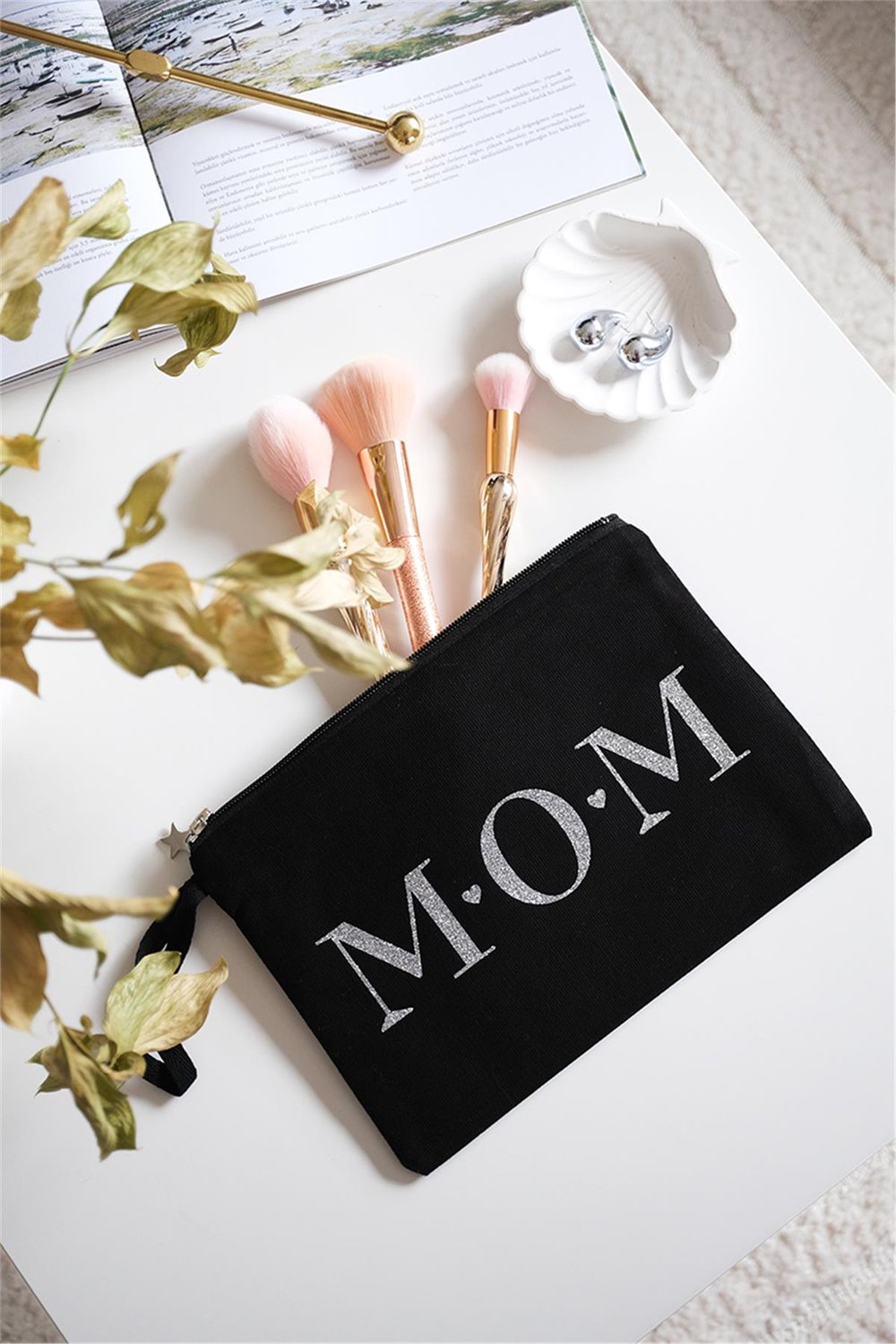 Mom Siyah Renk Clutch Çanta
