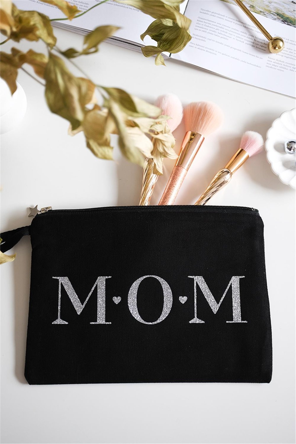 Mom Siyah Renk Clutch Çanta