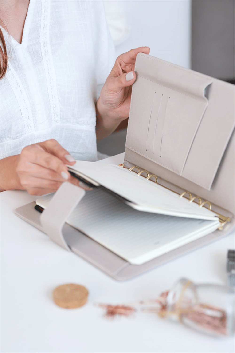 Kişiye Özel Taş Rengi Organizer Haftalık Planlayıcı Tarihsiz Defter