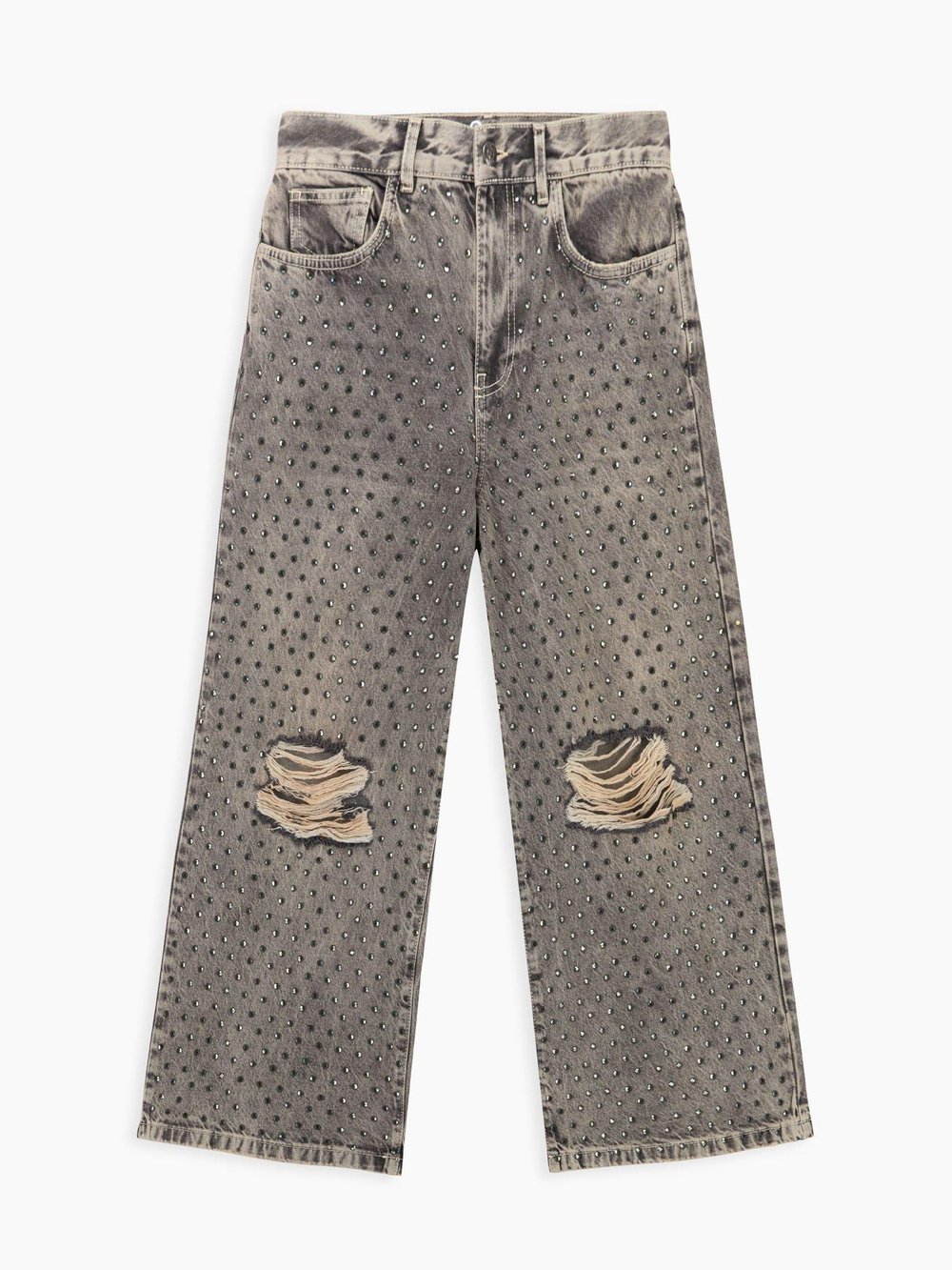 Yırtık Taşlı Denim