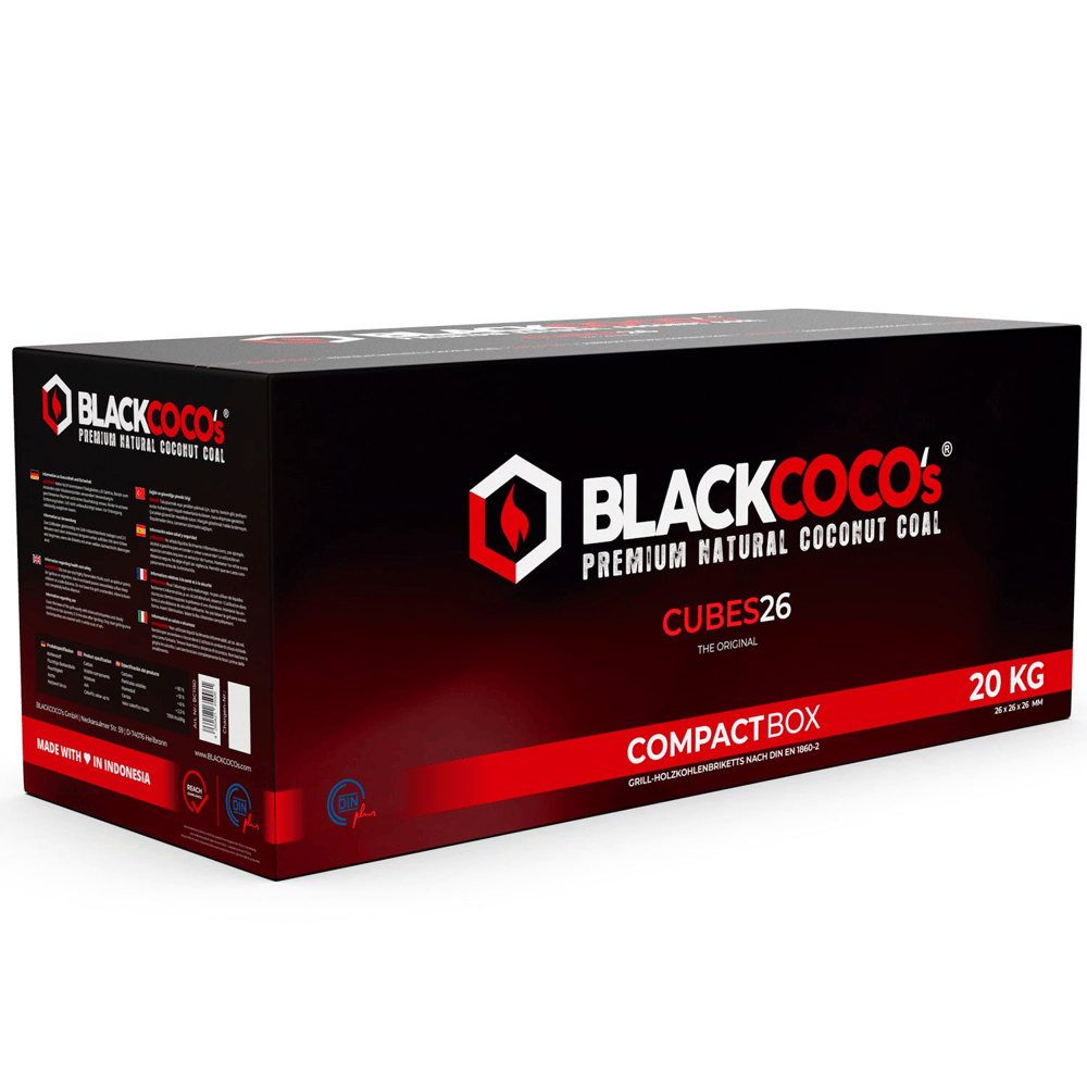 - Black Coco's CUBES26 Compactbox 26 mm Nargile Kömürü 20 kg – Kutusuz - Black Coco's