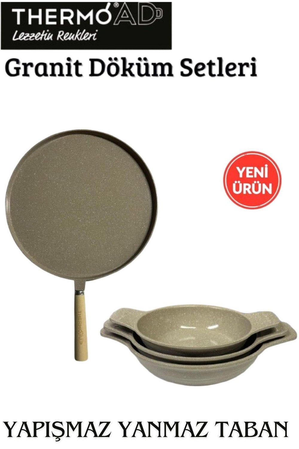 ThermoadThermoad 2'Li Vizon Set (Gözleme Tavası 36 Cm-3'Lü 18-20-22 Cm Güveç Sahan Set Kapaksız )