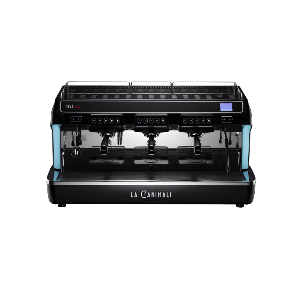 Carimali Diva Pro 3 Groups High Three-Faz Siyah Yarı Otomatik Espresso Makinesi