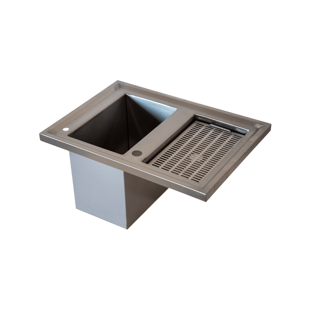 Kroom Ankastre Evye 700 x 500 x 365 mm Tezgâha Gömme Rinser Bağlantılı Bar Evyesi
