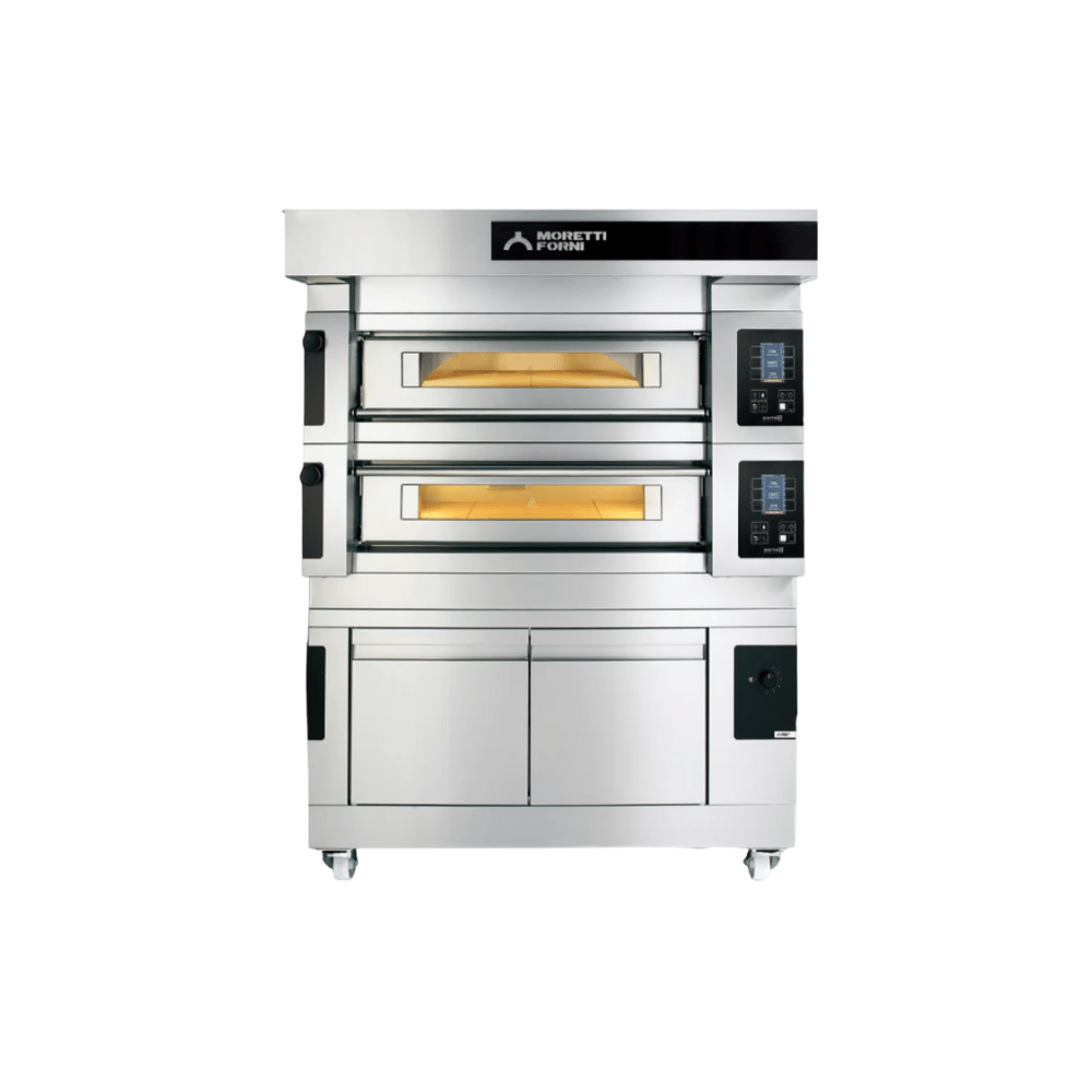 Moretti Forni S140ES-161600-P – Steel Serisi | 2x16 cm Taş Tabanlı Katlı Fırın (Buharlı, Mayalandırmalı)