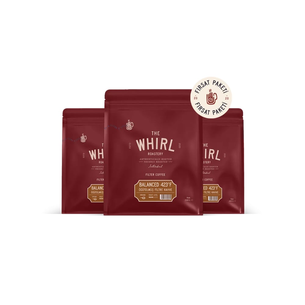 The Whirl Filtre Balanced 423°F Öğütülmüş Kahve Tadım Seti 3 x 250 g