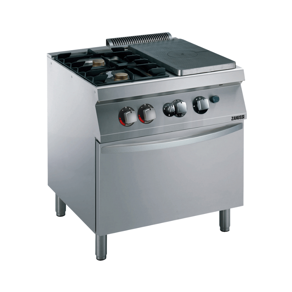 Zanussi EVO 700 – 2 Açık Ateşli + ½ Kapalı Ateşli Gazlı Kuzine, Gazlı Fırınlı (372009)