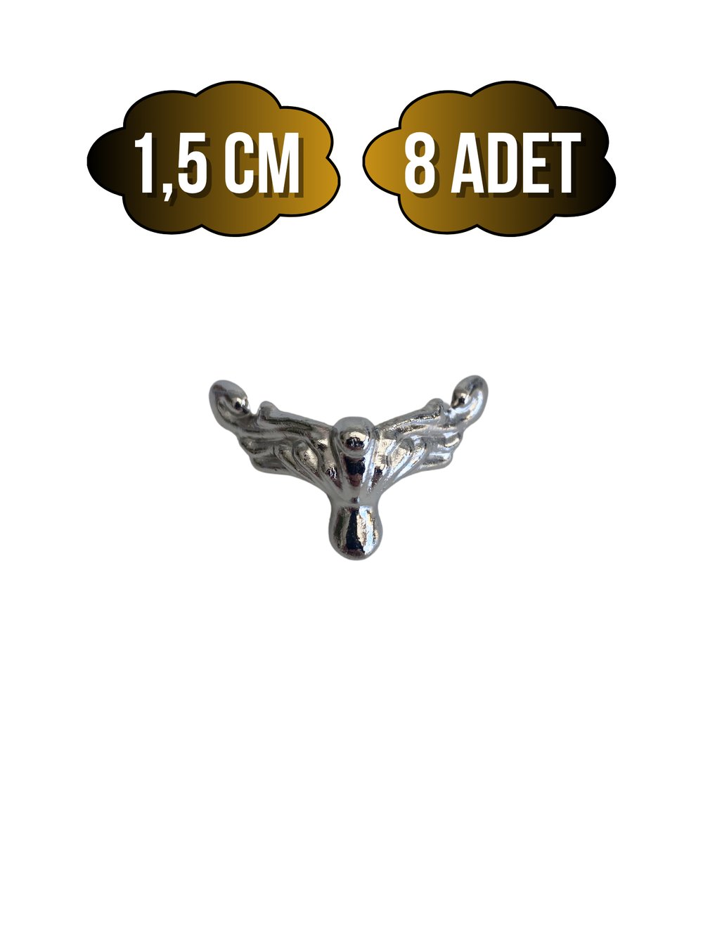 Anka 1.5cm Metal Ayak Çeyiz ve Hediye Kutusu Mobilya Ayağı(1.5CM)(GÜMÜŞ)