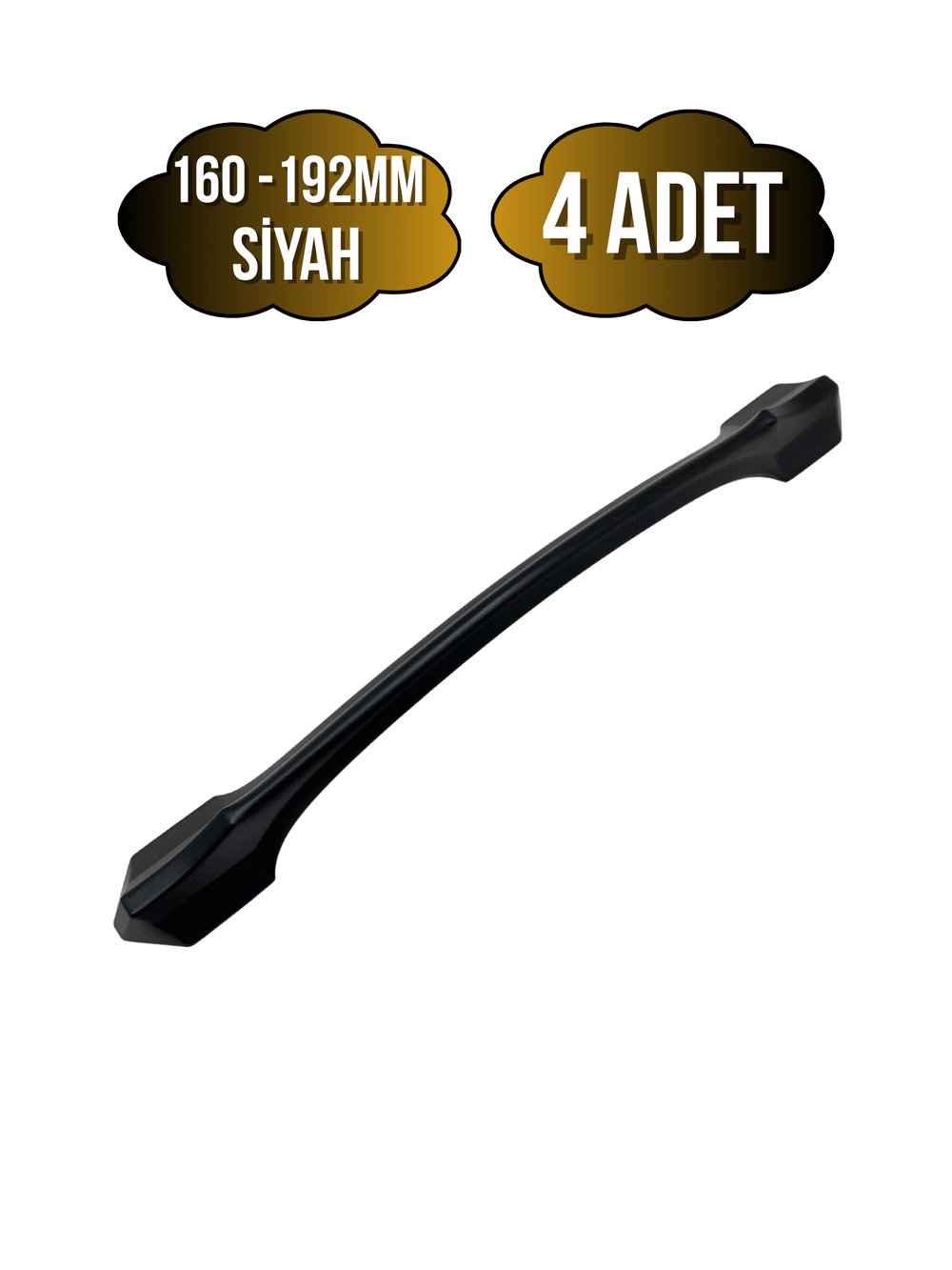 Ateş Siyah Metal Dolap Kulpu Mobilya ve Mutfak Dolap Kulpu(SİYAH)(160-192MM)