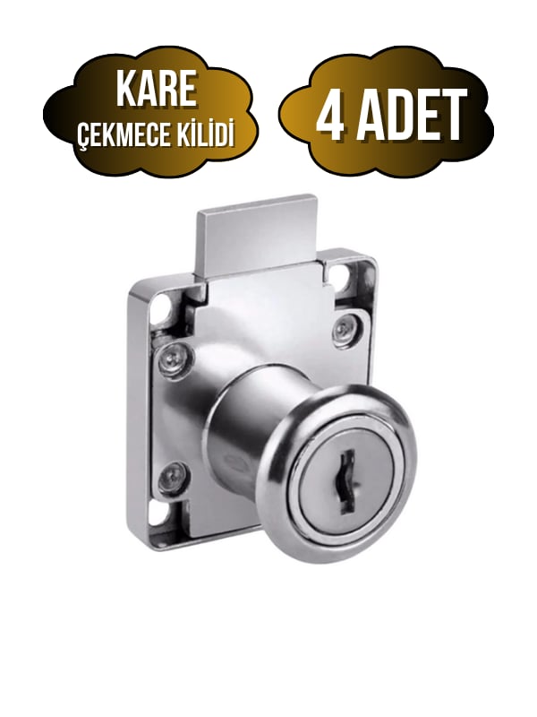 Çekmece Kilidi Anahtarlı Dolap Mobilya Kilidi(KARE)