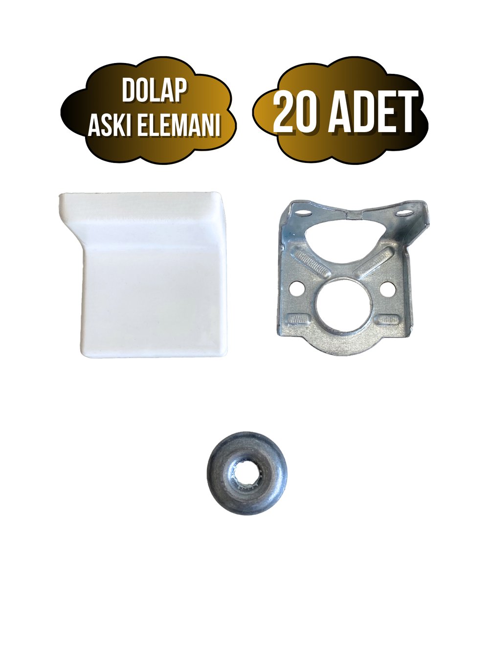 Dolap Askı Elemanı Mobilya Duvar Askı Aparatı(BEYAZ)
