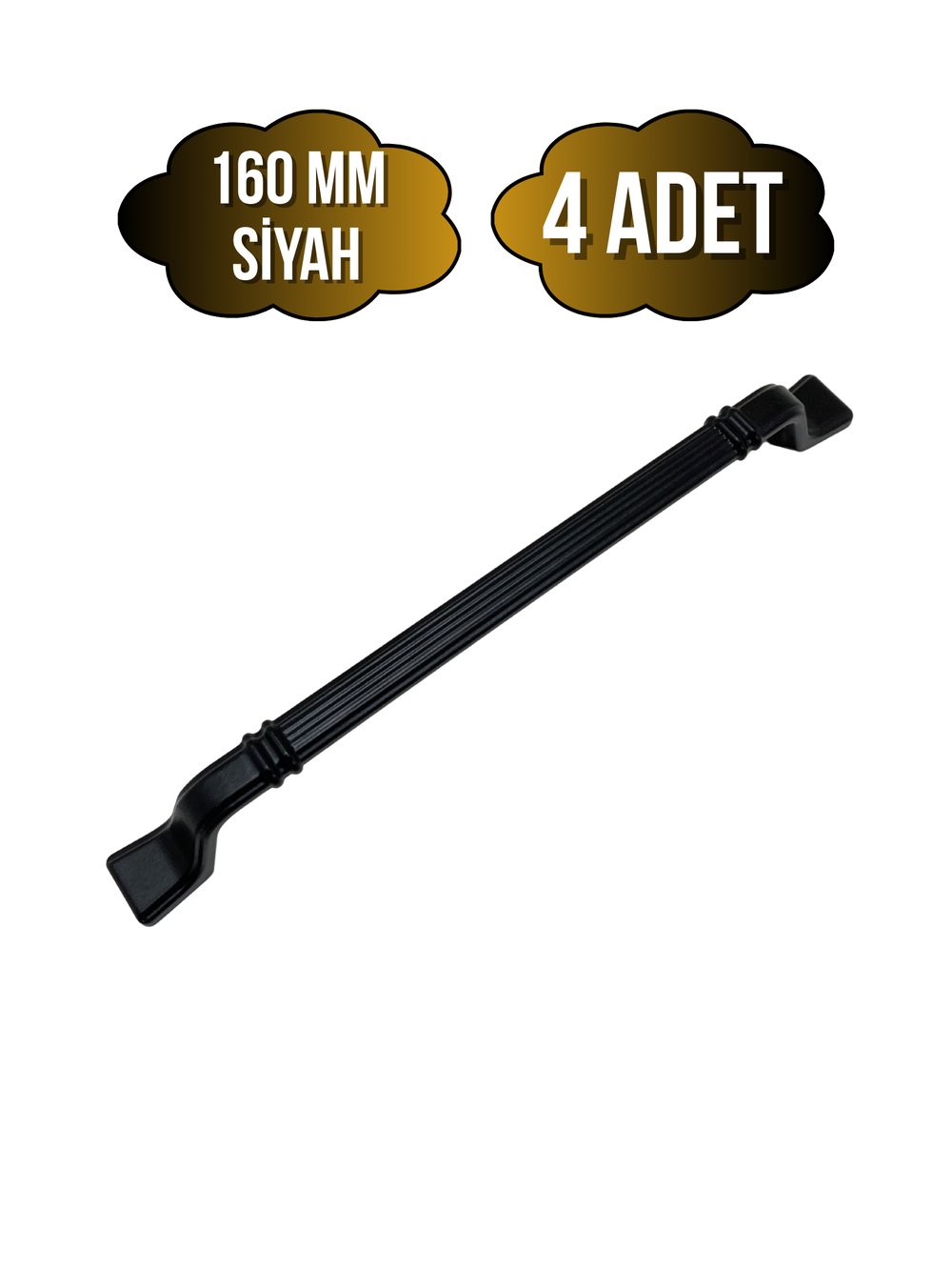 Havai Çizgili Siyah Metal Dolap Kulpu Mobilya ve Mutfak Dolap Kulpu(SİYAH)(160MM)