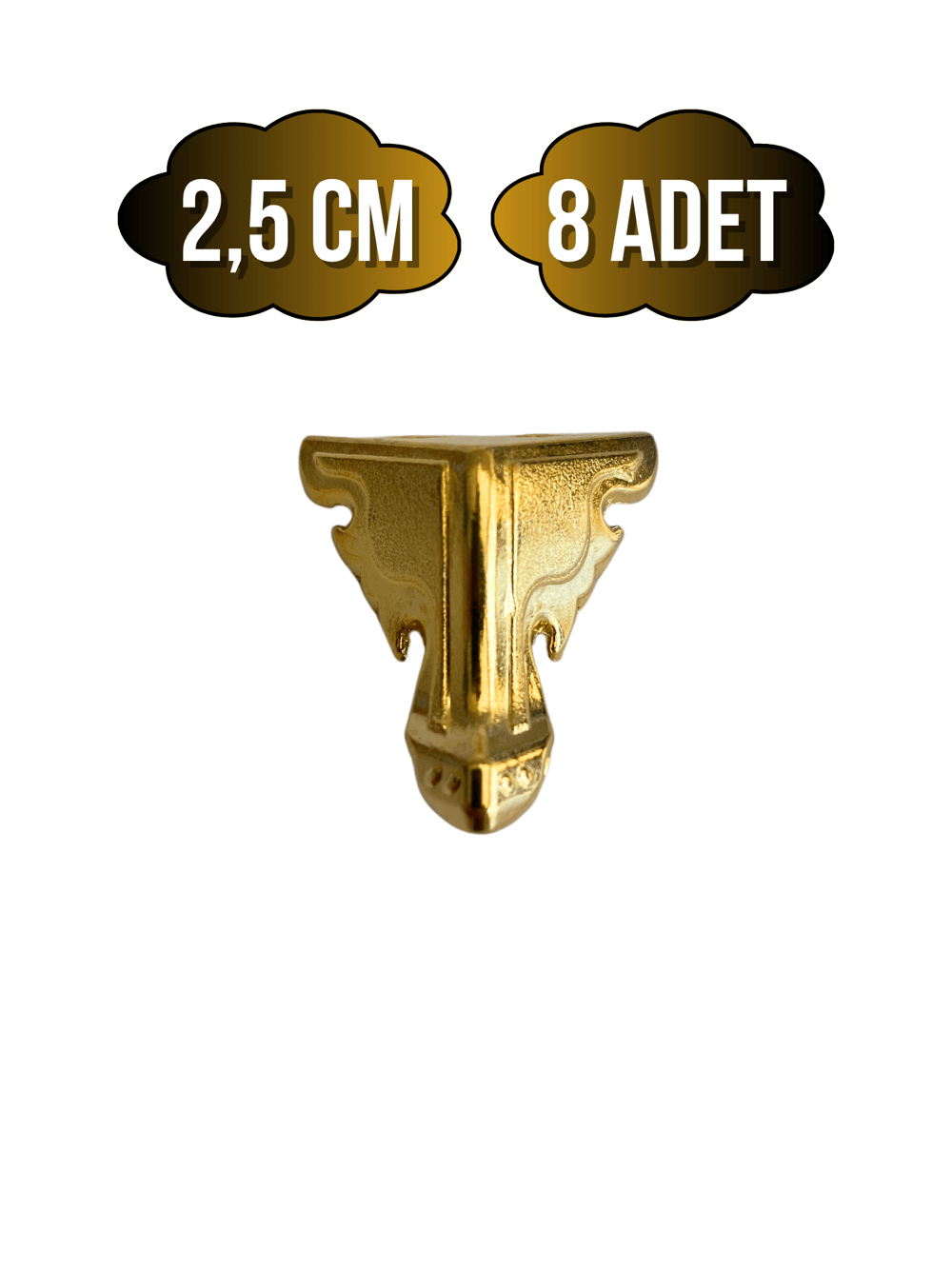 Kelebek Düz 2.5cm Metal Ayak Çeyiz ve Hediye Kutusu Mobilya Ayağı(2.5CM)(ALTIN)