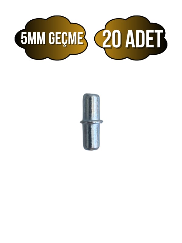 Metal Çift Taraflı 5mm Geçme Raf Pimi Dolap Raf Altı Pimi(5MM)(METAL)