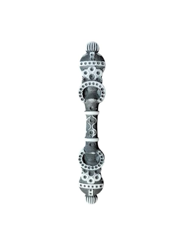 Metal Gri Beyaz Dolap Kulbu Akslı Mobilya Kulbu(96mm - 128mm)(GRİ BEYAZ)(VN.1033.96.GR.WP)