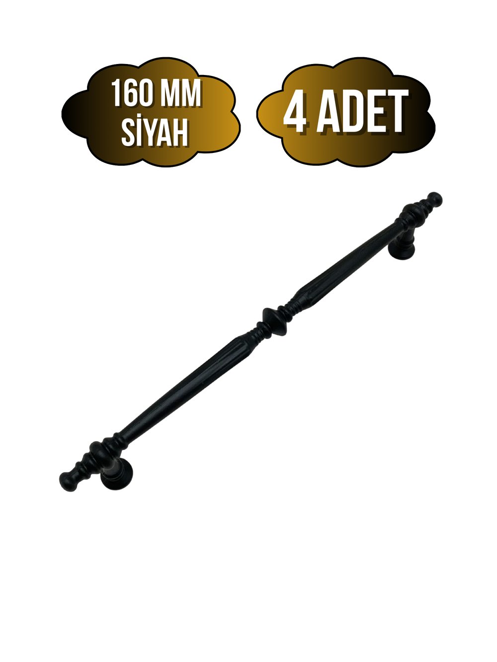 Muse Desenli Siyah Metal Dolap Kulpu Mobilya ve Mutfak Dolap Kulpu(SİYAH)(160MM)