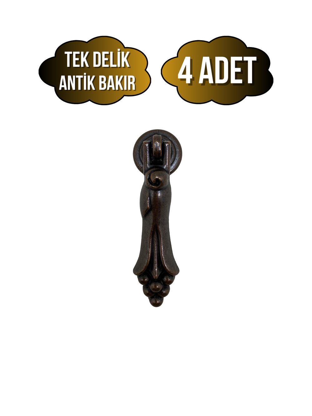 Nobel Üzümlü Sarkaç Dolap Kulpu Mobilya Tekli Sarkaç Düğme(ANTİK BAKIR)(TEK DELİK)