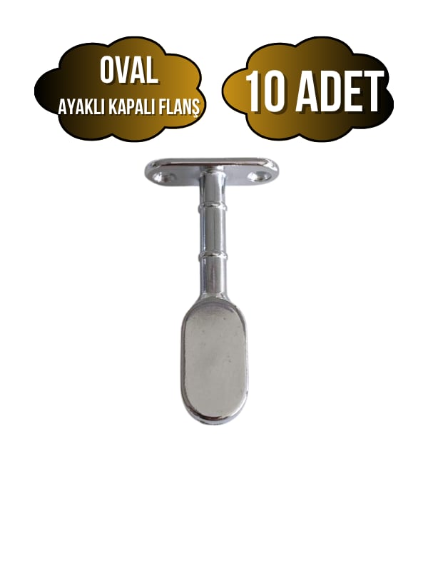 Oval Ayaklı Kapalı Askı Borusu Flanşı Mobilya Oval Boru Flanşı(İÇ ÖLÇÜLERİ EN:15MM BOY:25MM)