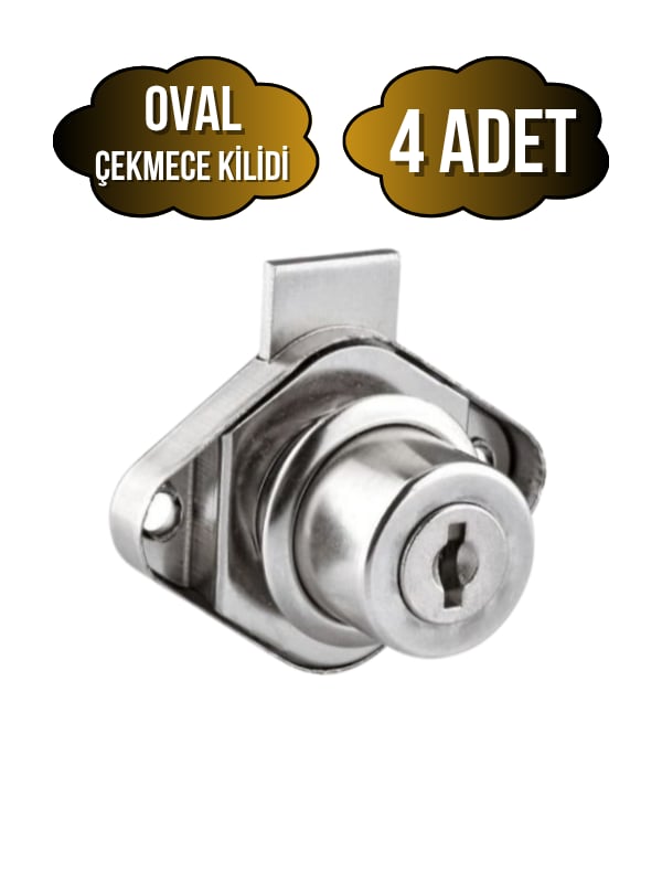 Oval Çekmece Kilidi Anahtarlı Dolap Mobilya Kilidi(OVAL)