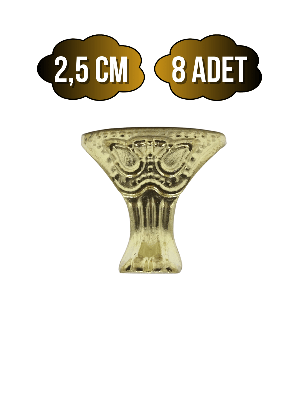 Pati Metal Ayak Çeyiz ve Hediye Kutusu Mobilya Ayağı(2,5CM)(ALTIN)
