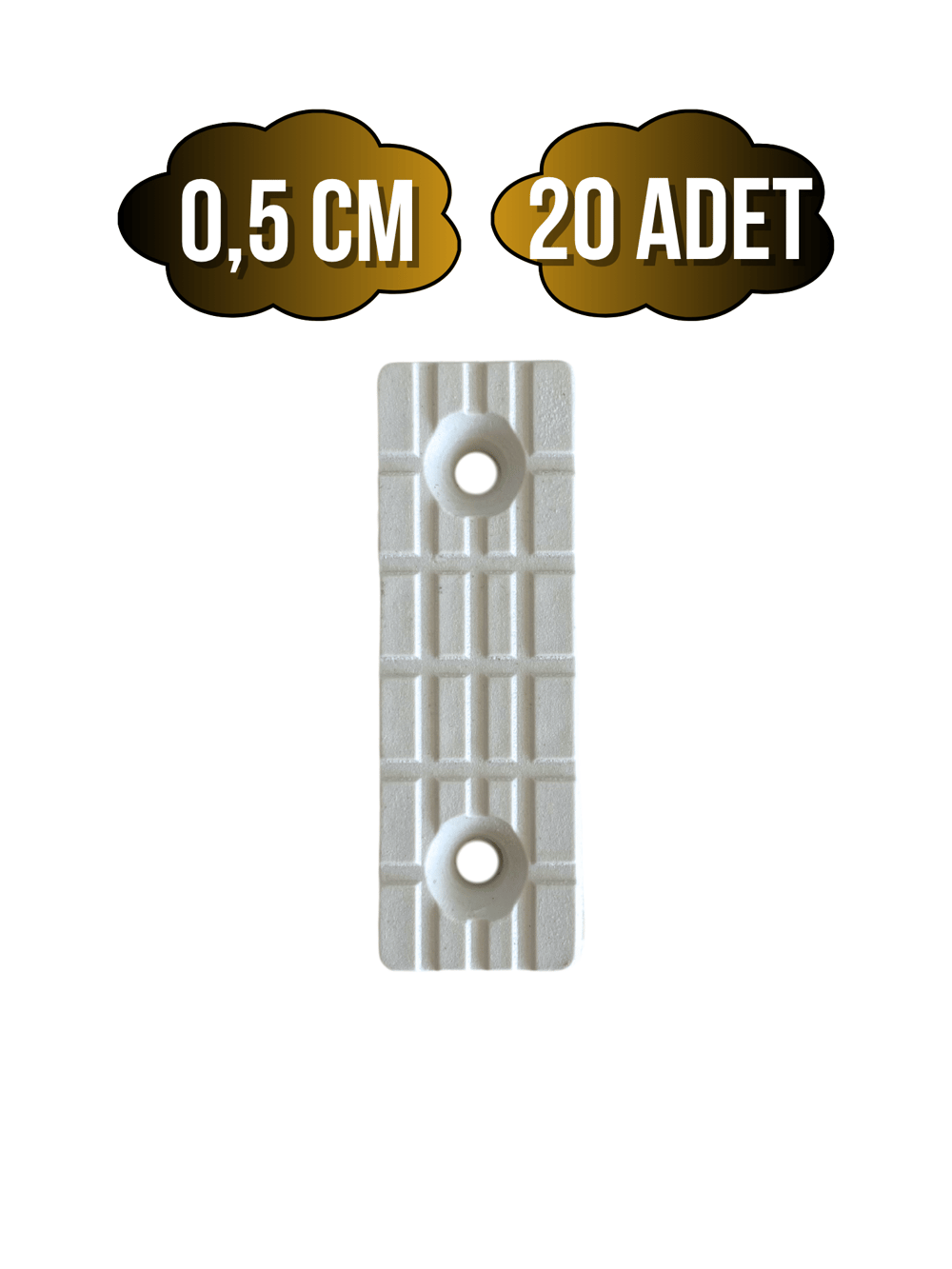 Plastik Beyaz Baza Papuç Dolap ve Mobilya Ayağı(BEYAZ)(BOY:5CM EN:1,5CM YÜK:0,5CM)