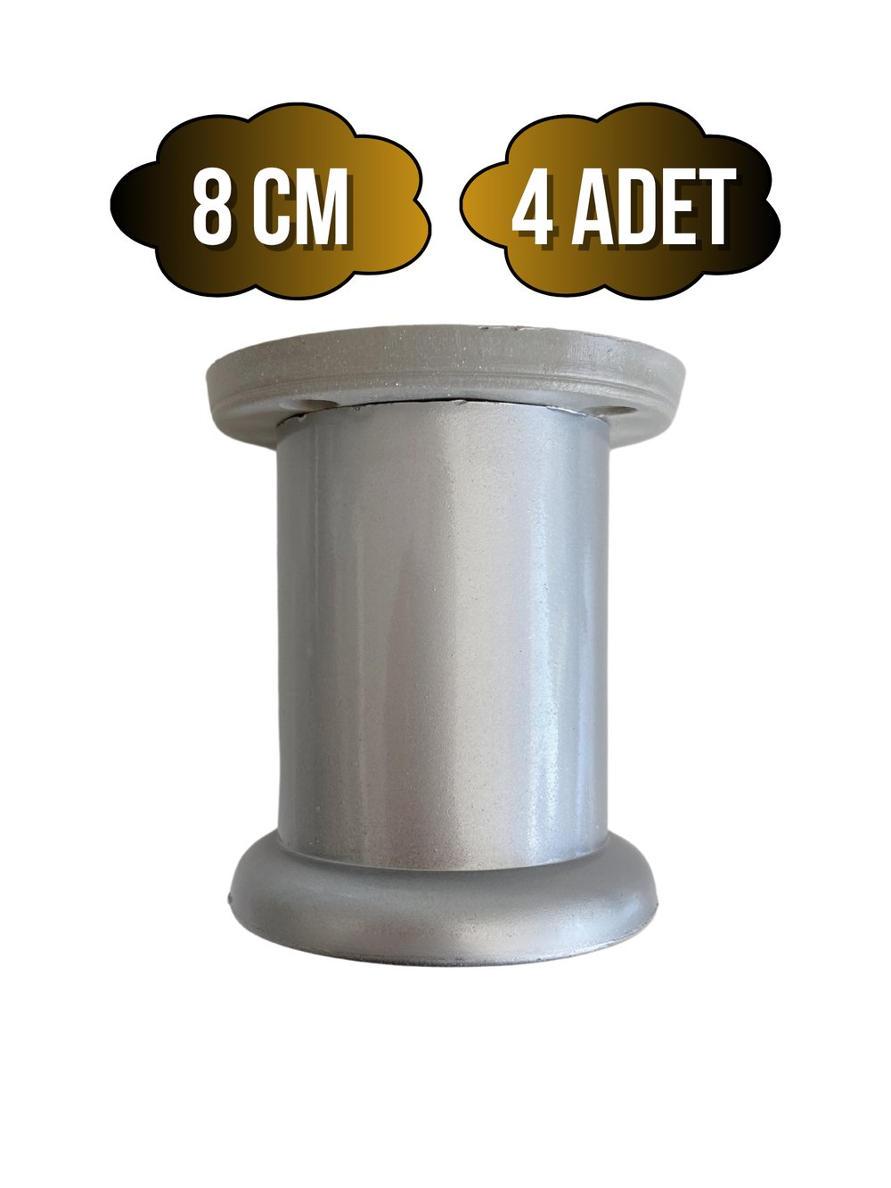 Plastik Düz Gümüş Gri 8cm Ayarlı Ayak Mobilya Masa ve Dolap Ayağı(8CM)(GÜMÜŞ GRİ)