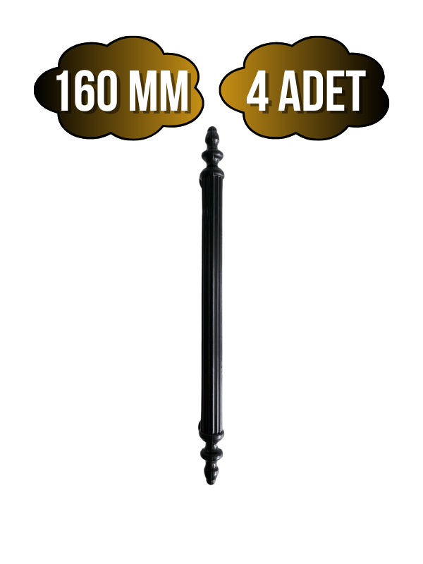 Plastik Siyah Kulp Mobilya ve Dolap Kulpu(SİYAH)(96MM - 128MM - 160MM)