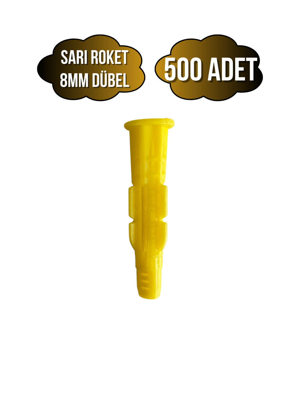 Roket Sarı 8mm Dübel Beton Tuğla Briket Dubeli(8MM)(SARI)(ROKET)