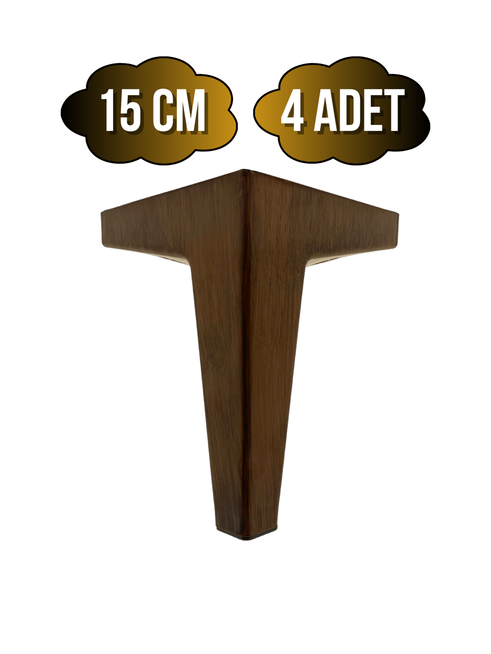 Serçe Düz 15CM Plastik Ayak Mobilya Masa ve Dolap Ayağı(15CM)(AHŞAP RENGİ)