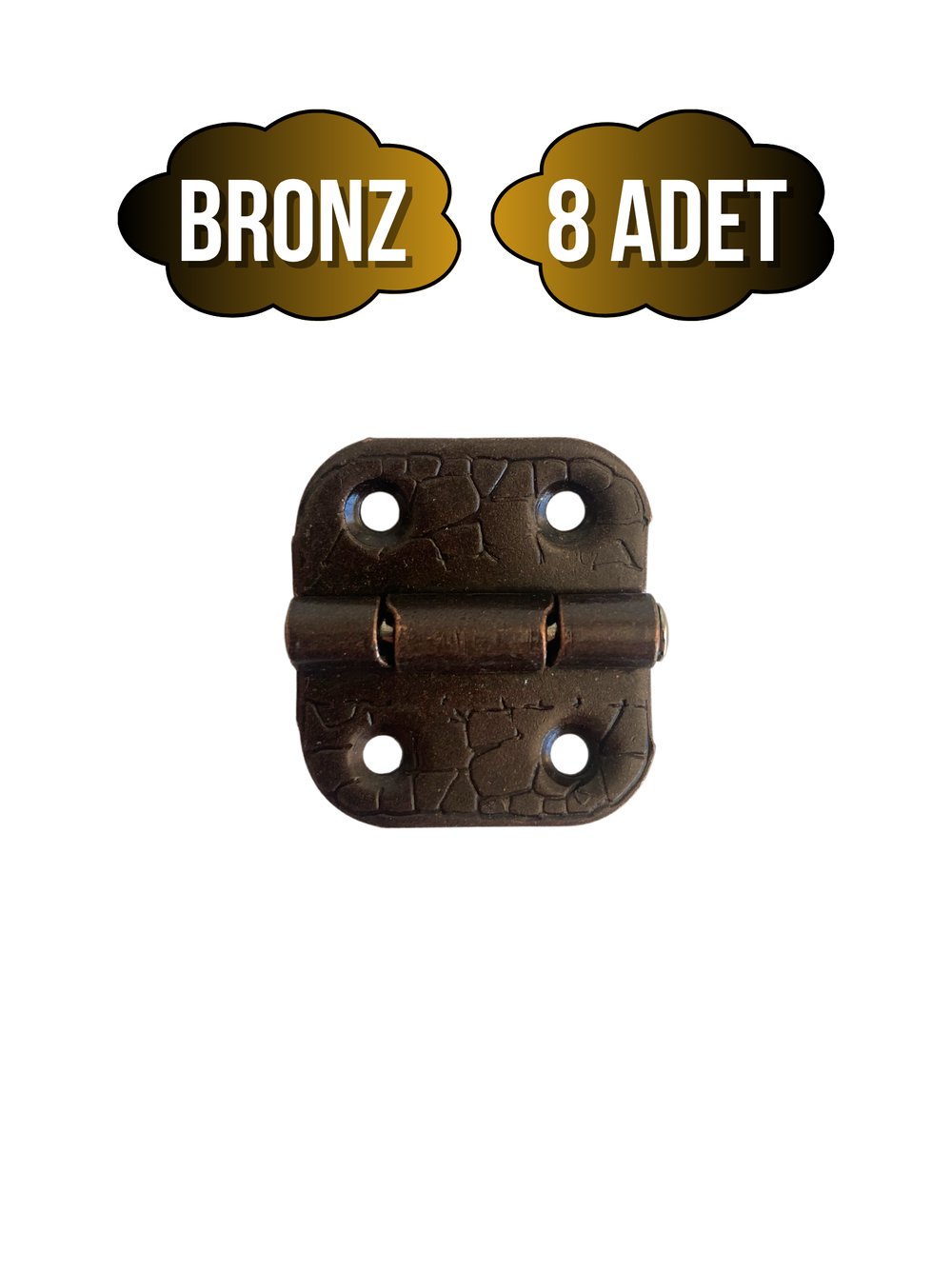Tavla Menteşesi Stoplu Mobilya Kutu Menteşesi(BRONZ)(EN:3CM BOY:3CM)