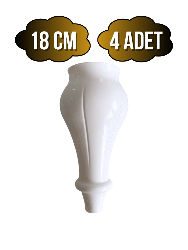 Tombul Beyaz 18cm Plastik Ayak Mobilya Masa ve Dolap Ayağı(BEYAZ)(18CM)