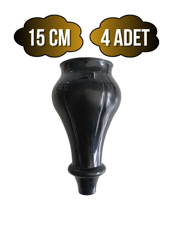 Tombul Siyah 15cm Plastik Ayak Mobilya Masa ve Dolap Ayağı(SİYAH)(15CM)