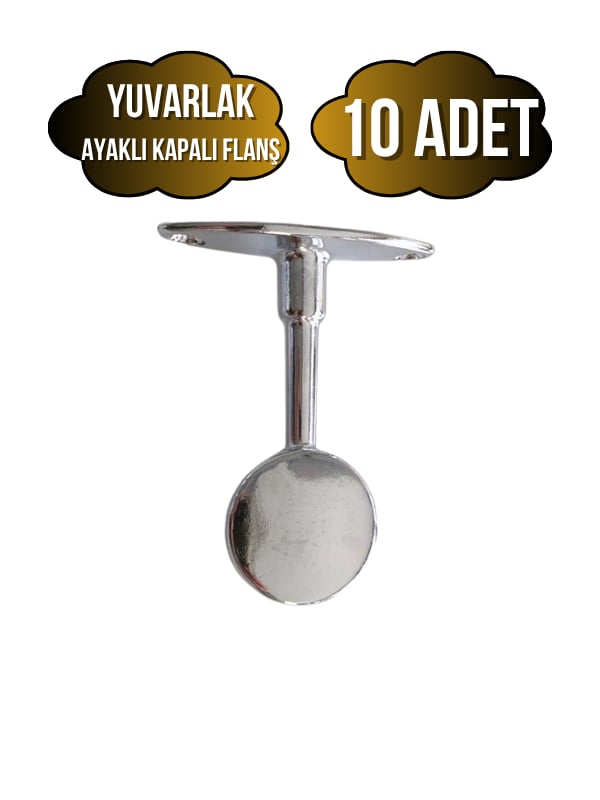 Yuvarlak Ayaklı Kapalı Askı Borusu Flanşı Mobilya Yuvarlak Boru Flanşı(METAL)(BORU ÇAPI:25MM)