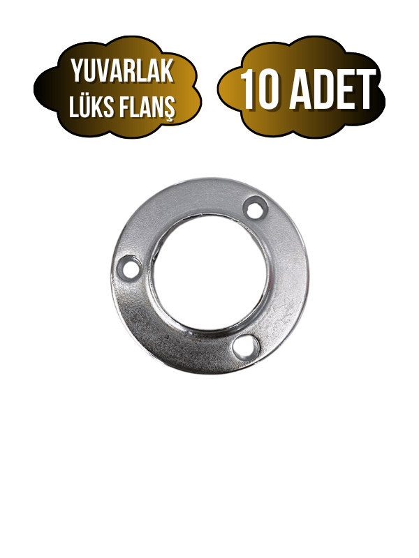 Yuvarlak Lüks Askı Borusu Flanşı Dolap ve Mobilya Boru Flanşı(METAL)(BORU ÇAPI:25MM)