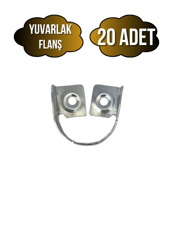 Yuvarlak Metal Askı Borusu Flanşı Dolap ve Mobilya Boru Flanşı(METAL)(BORU ÇAPI:25MM)