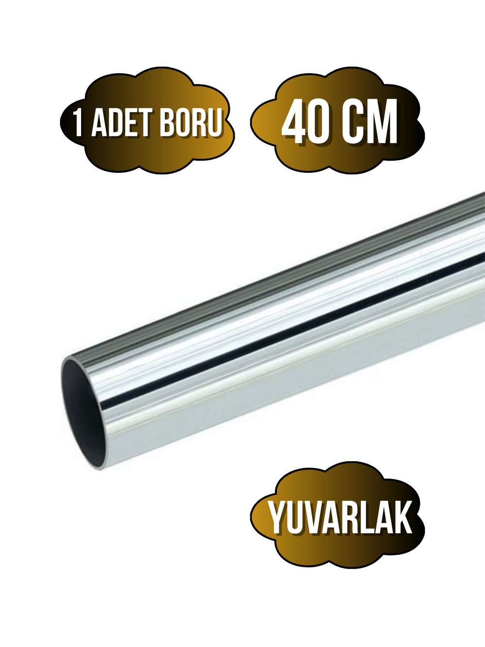 Yuvarlak Metal Askı Borusu Mobilya Askı Borusu(YUVARLAK)(KROM)(METAL)(ÇAP:25MM)