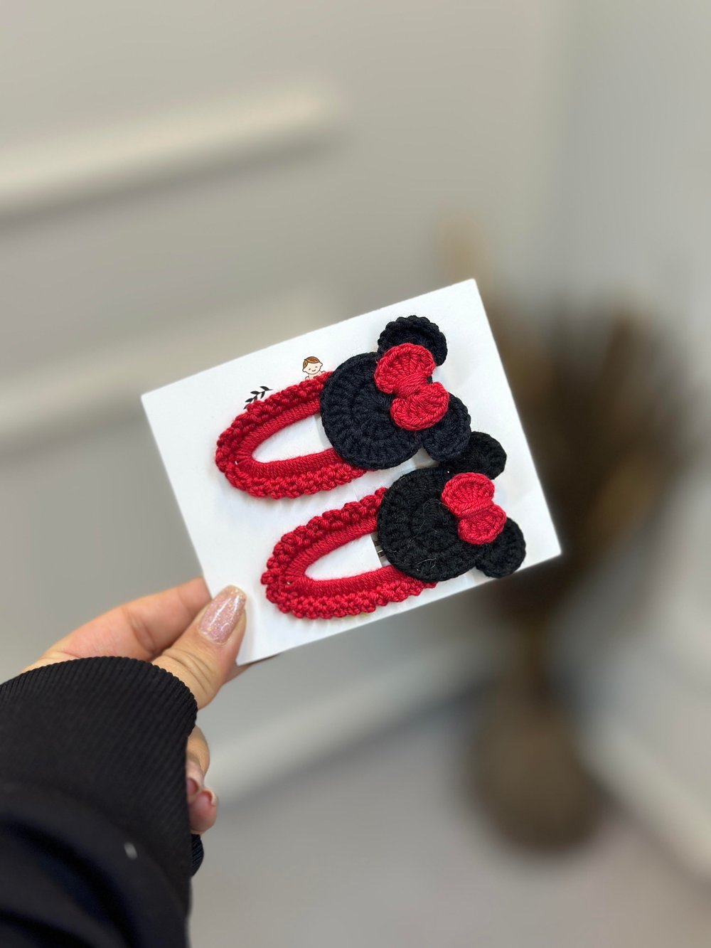 2'li Minnie Mause Amigurumi Klips Toka