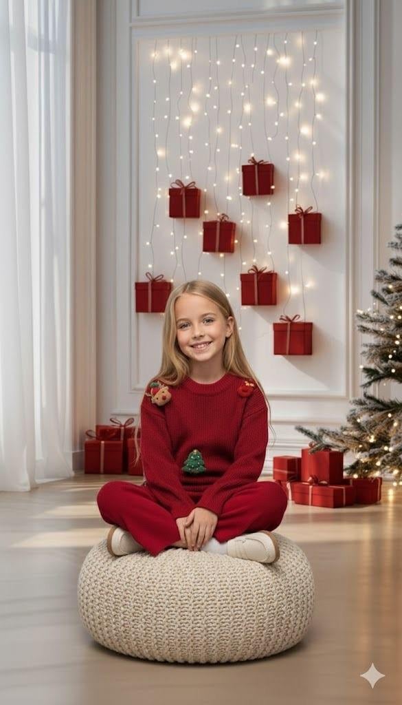 3-10 Yaş Kırmızı New Year Takım