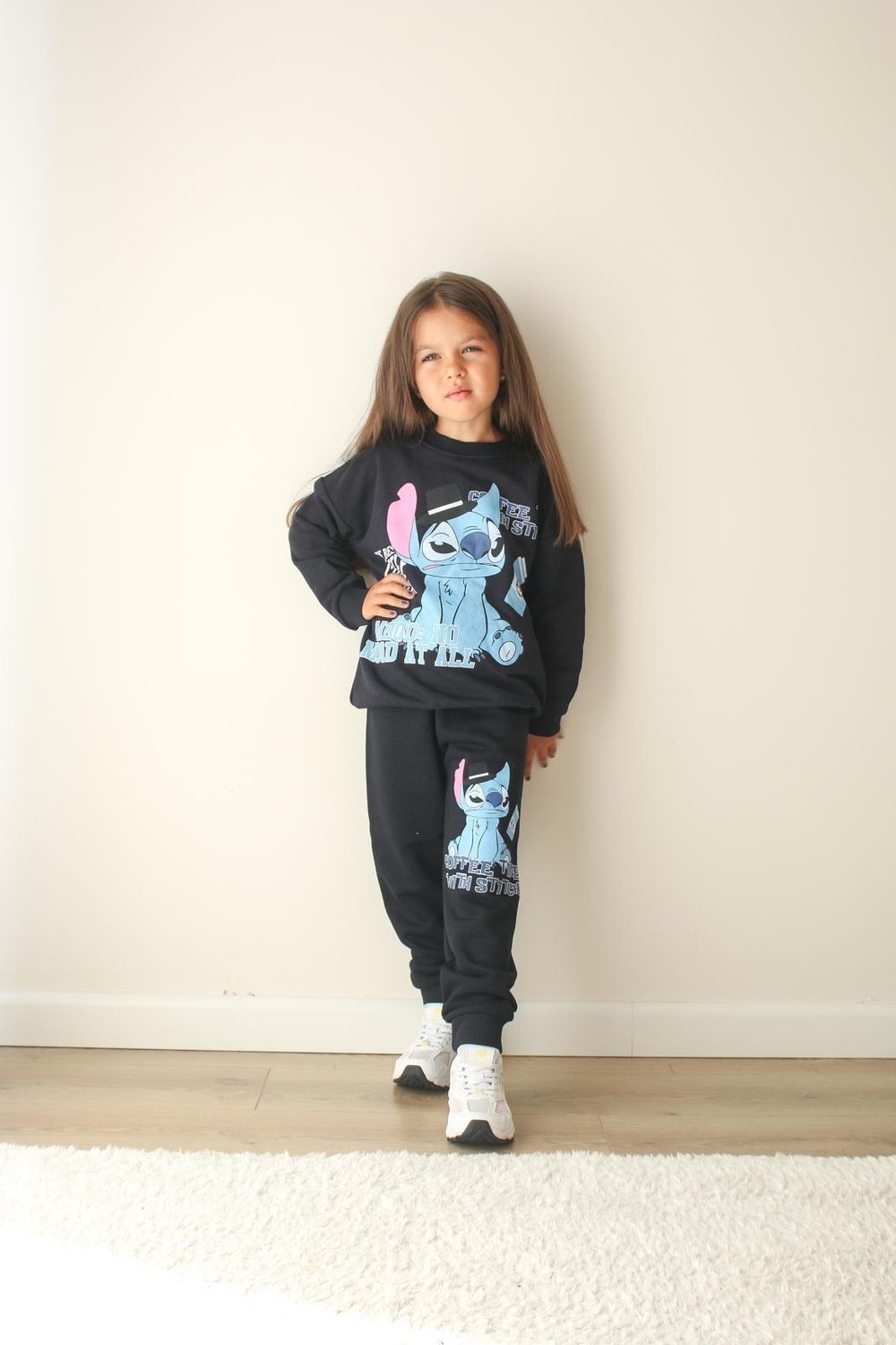 3-10 Yaş Şardonlu Stitch Alt Üst Takım