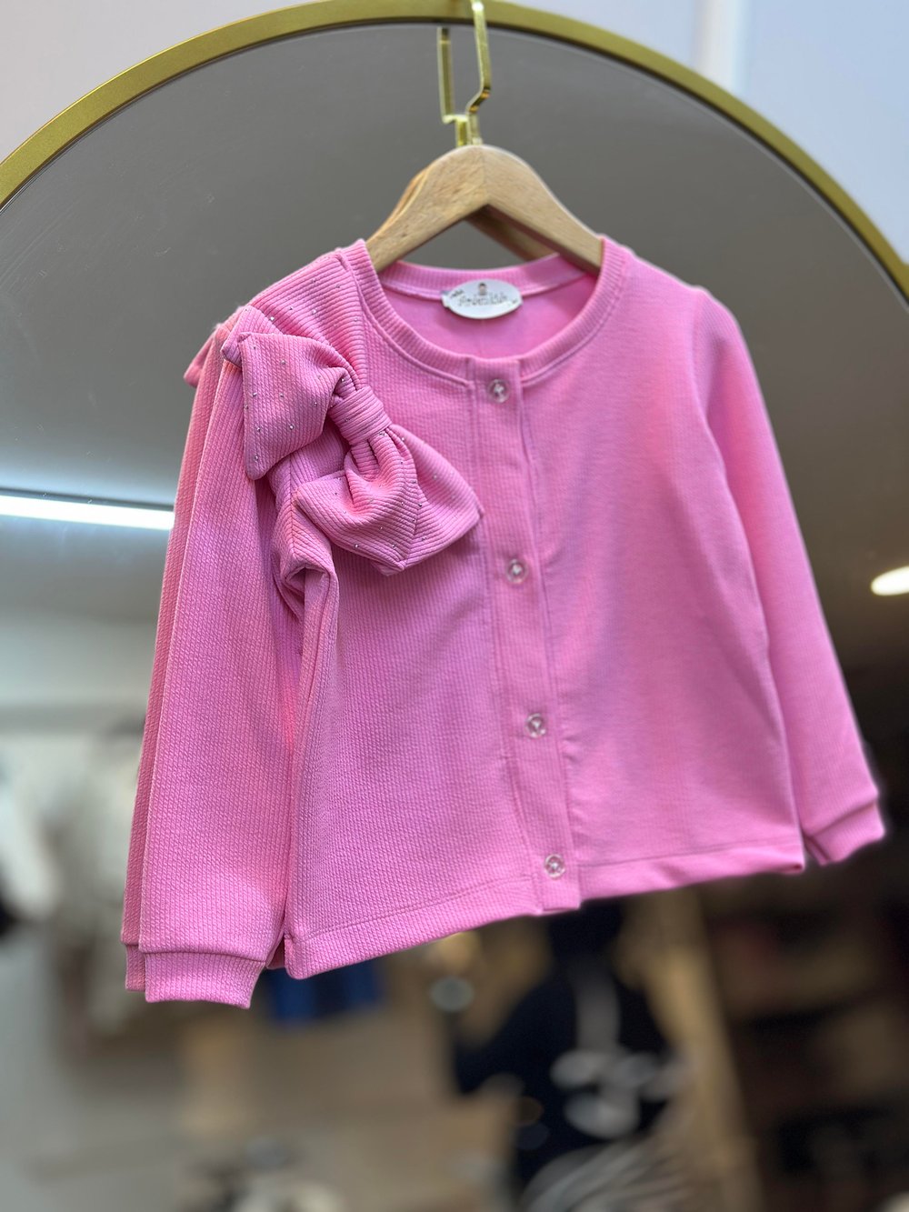 3-7 Yaş Pembe Fiyonk Detaylı Hırka