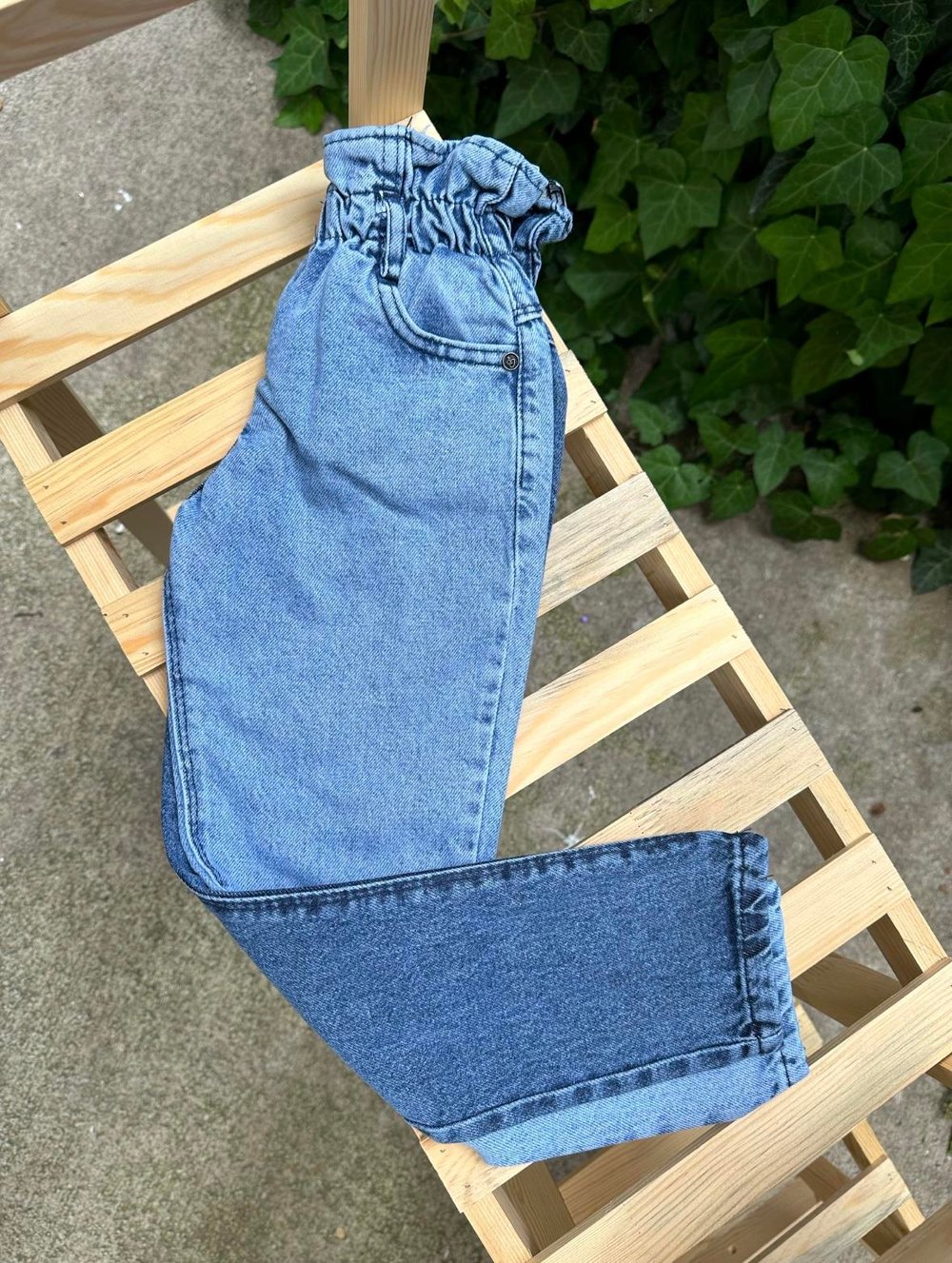 3-9 Yaş Arası Çift Renkli Mom Jean