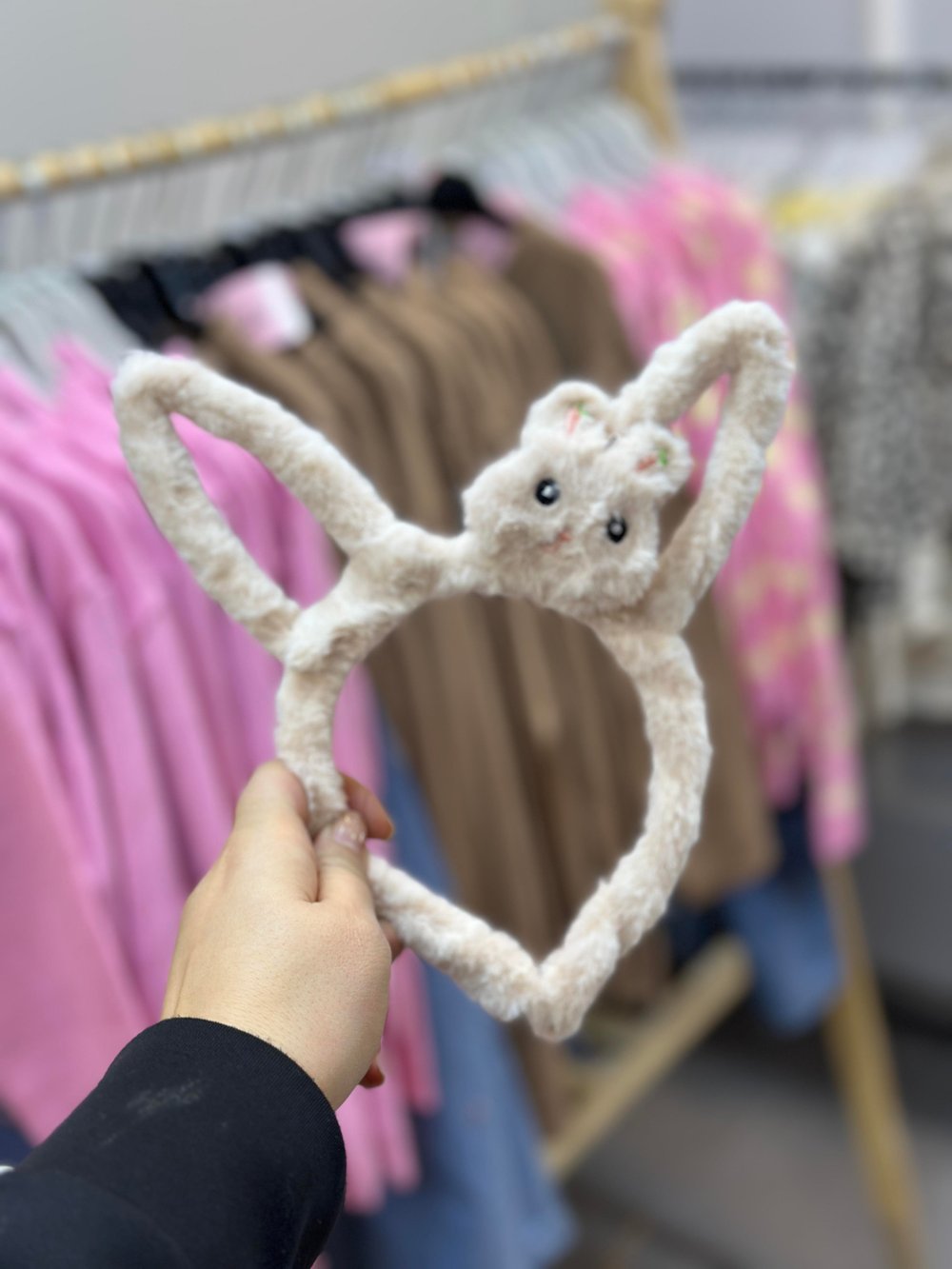 Bej Tavşan Peluş Taç