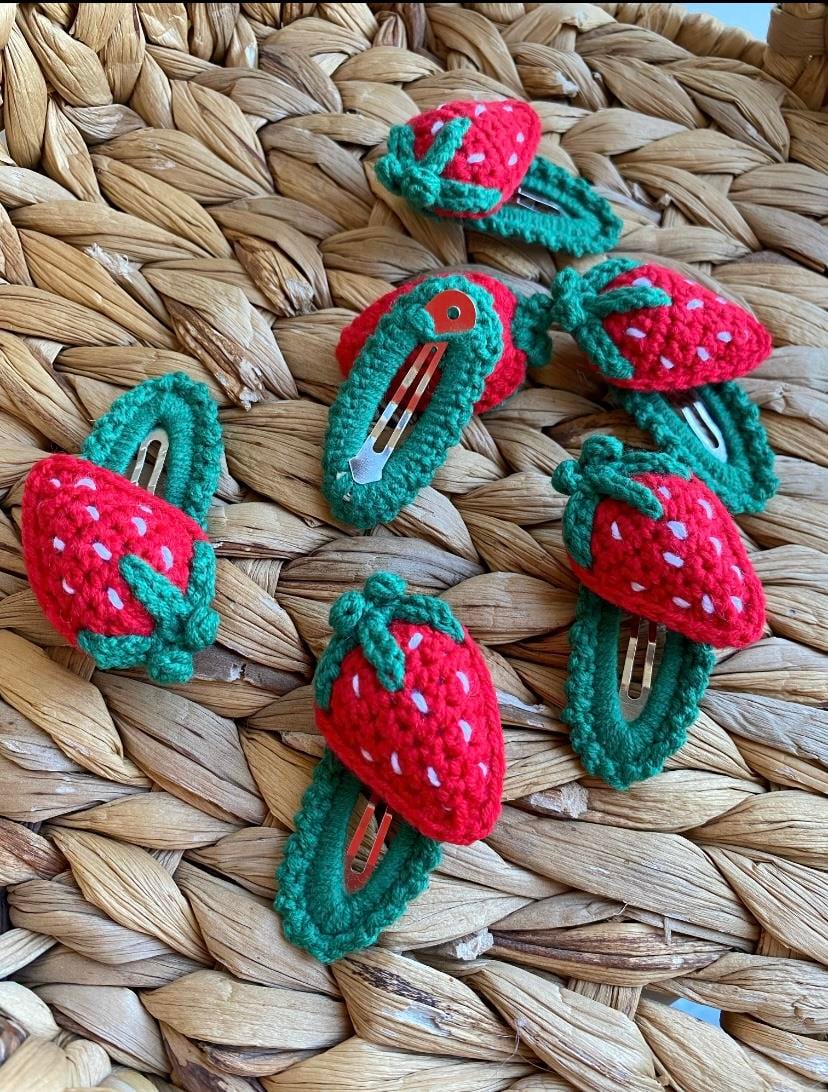Çilek Amigurumi Klips Toka